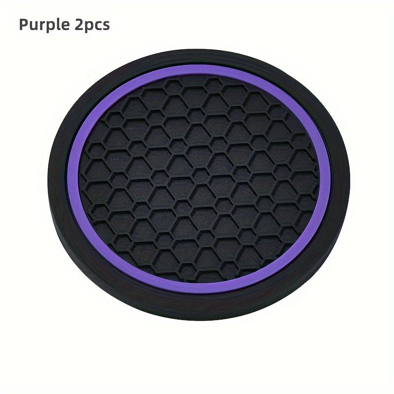 2PCS Car Coasters Honeycomb Pattern Non-slip Dustproof Drink Holder Protector
