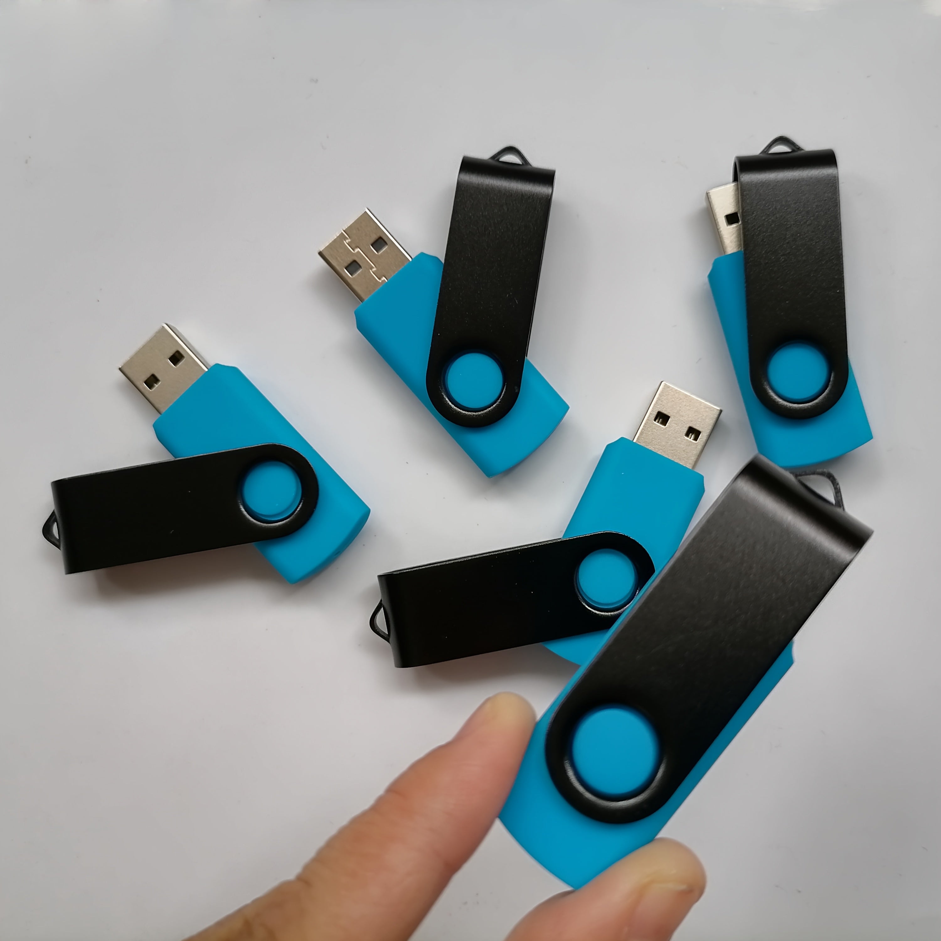 5-to'plam Ko'k USB 2.0 flesh drayverlari 128MB 256MB 512MB PC Mac uchun zaxira nusxasi