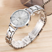 Women's Quartz Watch with Stainless Steel Band and Love Bracelet for Valentine's Day
