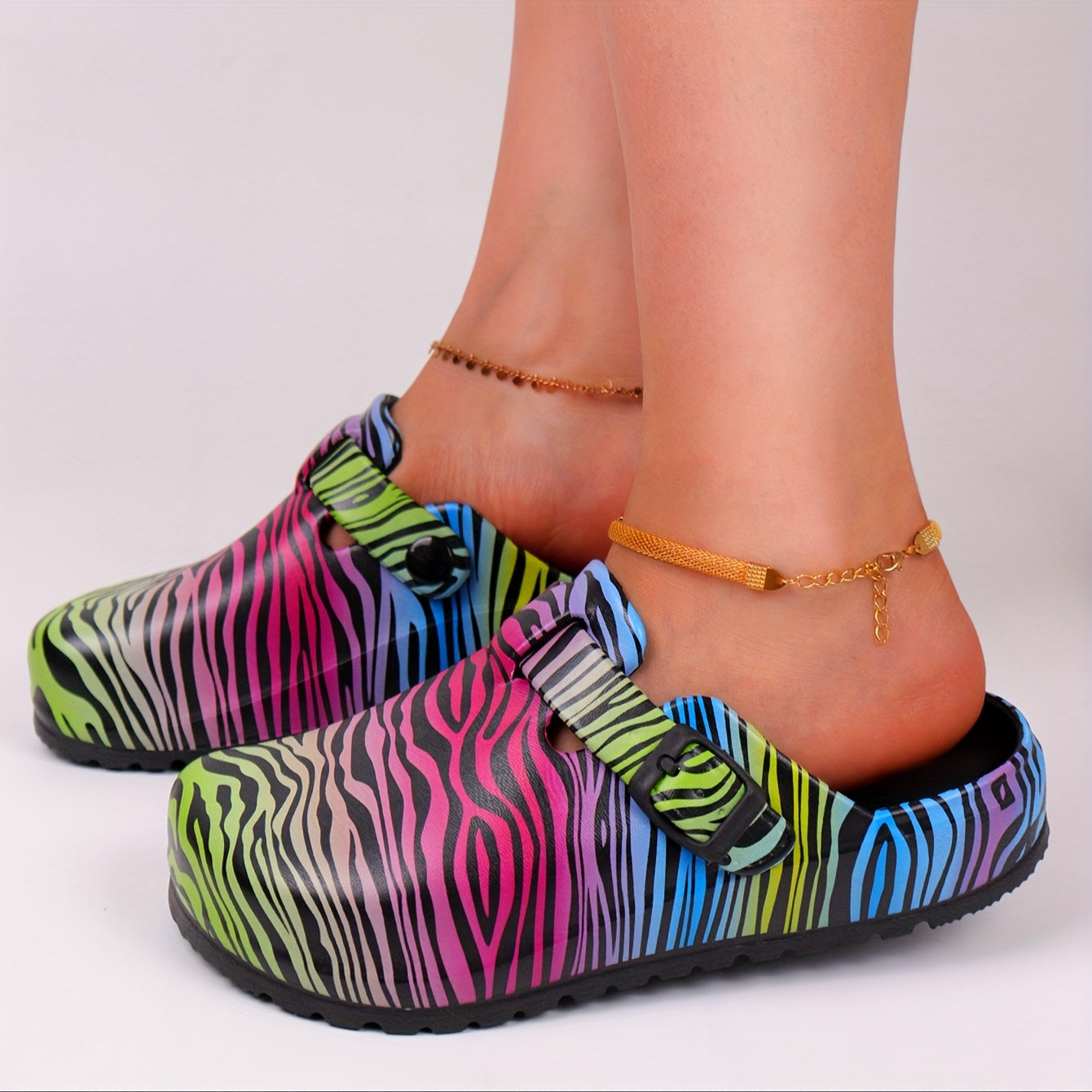 Women's Cotton Print Garden Slippers Soft Sole Pillow Shoes Lightweight Slip-ons