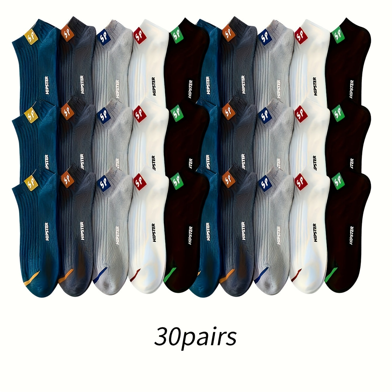 Men Women Teen Unisex Crew Socks 5 10 15 20 30 Pairs Breathable Polyester