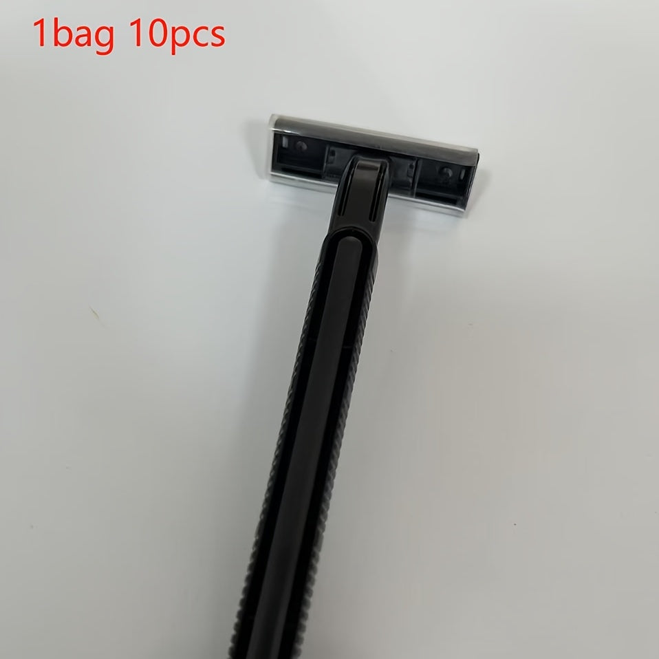 Maquinillas de afeitar desechables de doble hoja para hombres, pack de 10 o 20 con tira lubricante, azul y negro