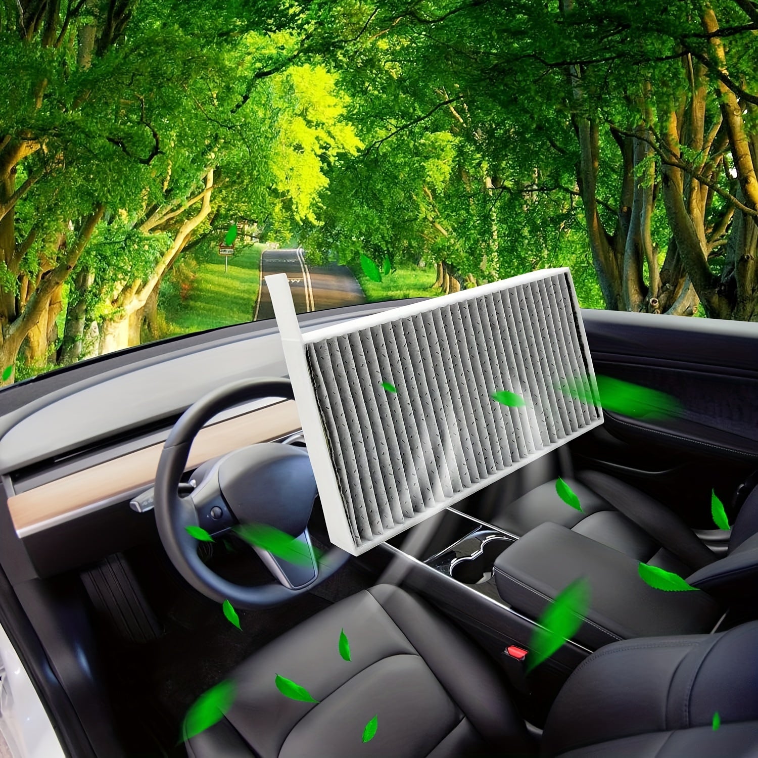 2 Pack Activated Carbon Cabin Air Filters for Model 3 and Y