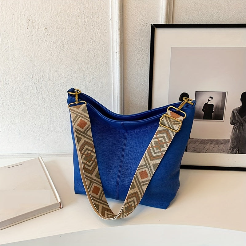Large Capacity PU Crossbody Bag for Casual Use with Adjustable Strap