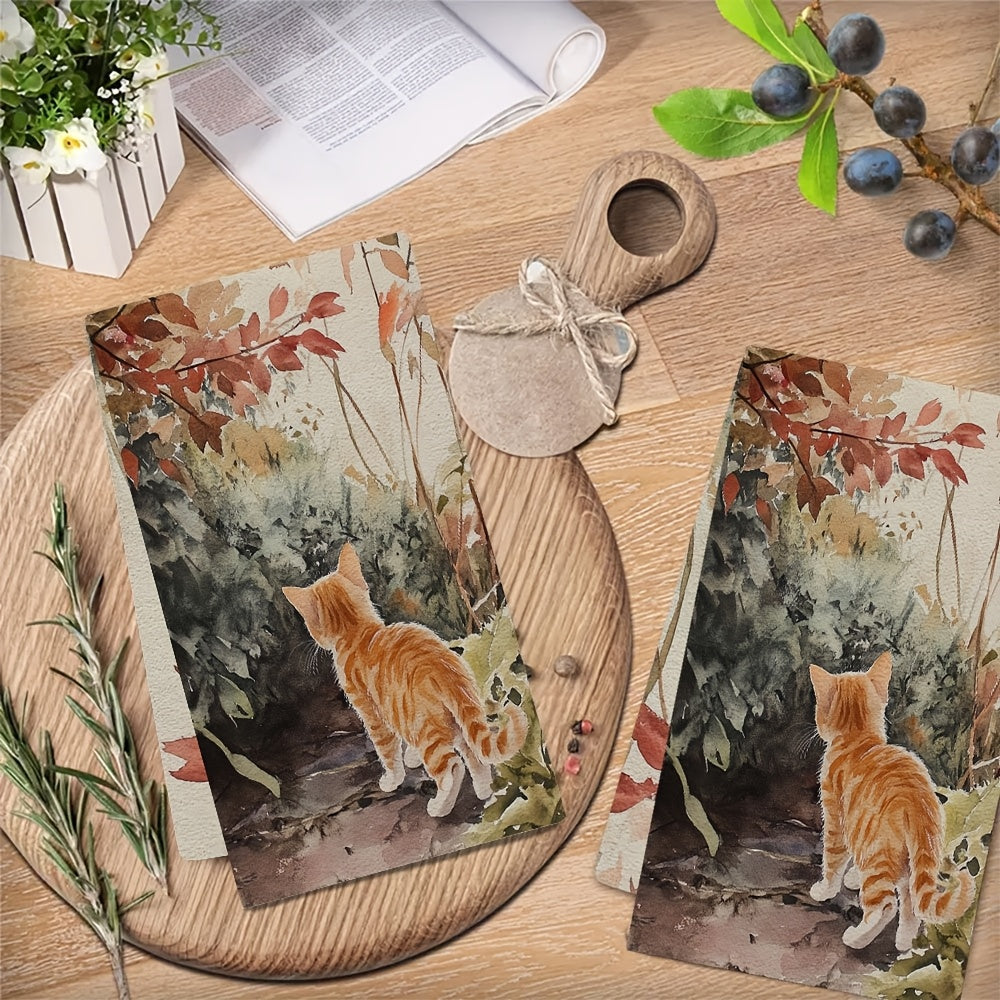 Set of 2 Ultra Soft Kitchen Towels 40x60cm Absorbent Dish Hand Towels