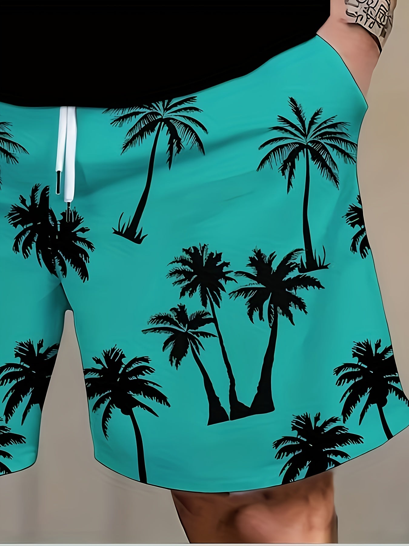 Plus Size Men's Casual Set Short-Sleeve T-Shirt and Shorts for Summer Beach