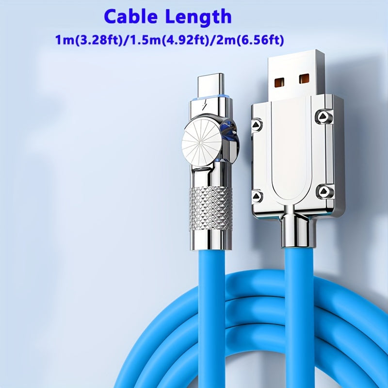 USB-C Fast Charging Cable 100W 6A Durable Liquid Silicone Data Transfer Compatible with Android Phones