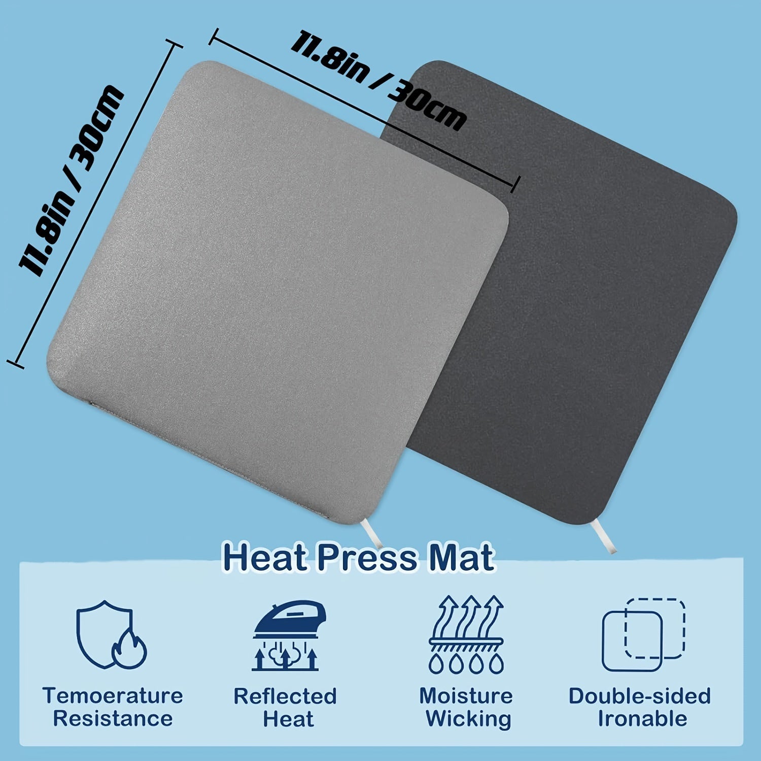 Fireproof Heat Press Mat for Cricut Easypress 2 HTV Vinyl Projects Double-Sided Insulation
