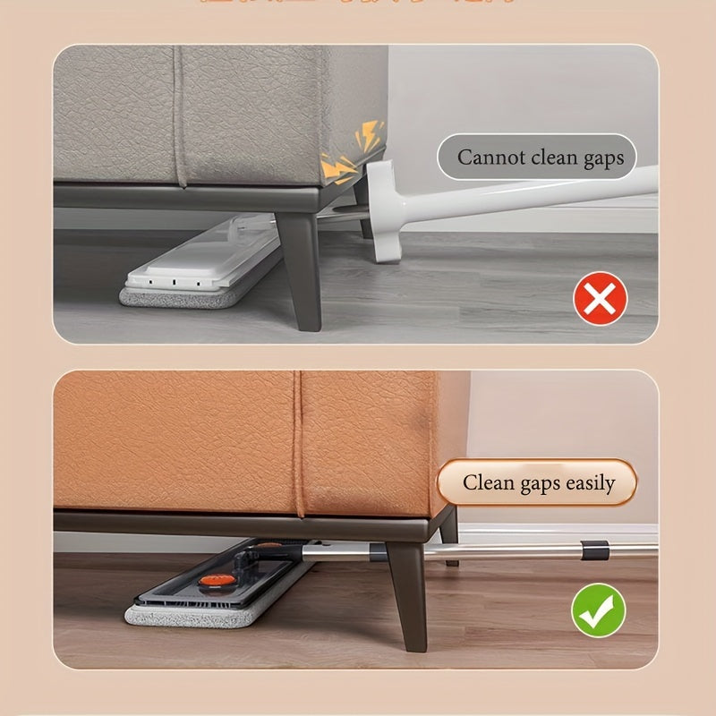 O'z-o'zini siqib chiqaradigan tekis mop va kova tizimi, mikrotozalash padlari va 360° aylanuvchi bosh bilan