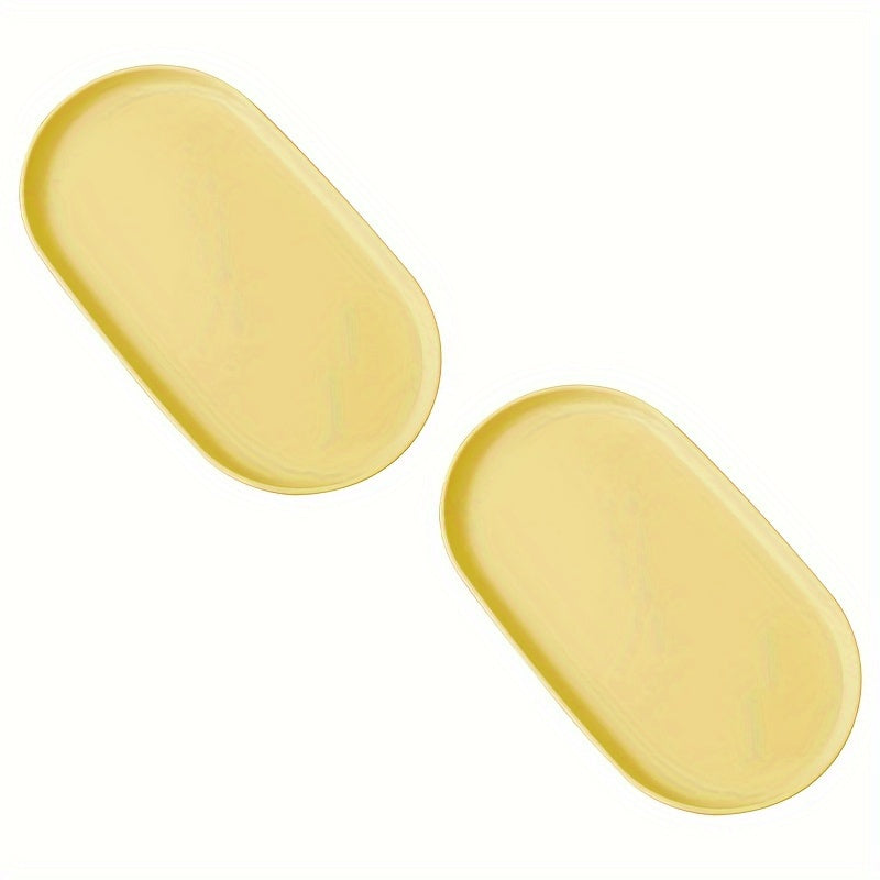2-Piece Oval Plastic Serving Trays for Desserts Pastries Home Restaurant Cafe