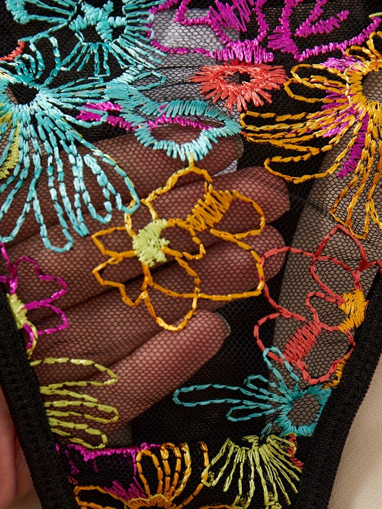 Women's Floral Lingerie Set with Charm Details