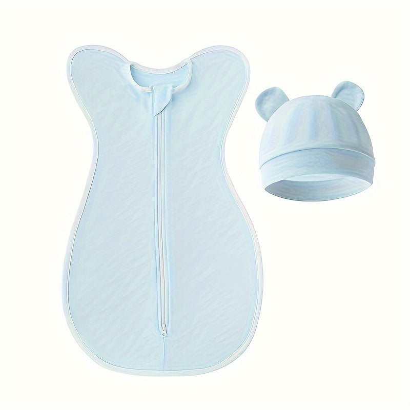 Set of Cotton Swaddle Blankets for Newborns All-Season Sleep Sacks with Zipper Closure