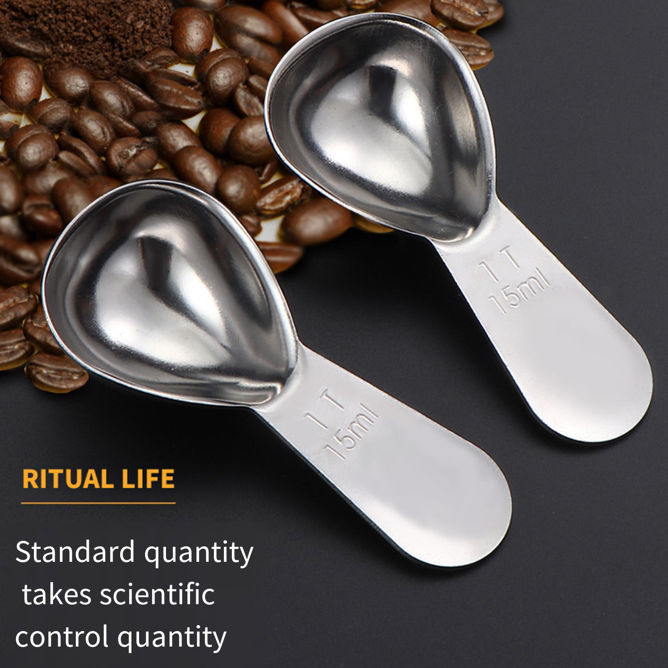 Stainless Steel Coffee Spoon Set with Scale and Measuring Spoons for Baking