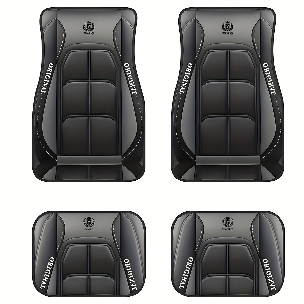 Universal Polyester Car Floor Mats Non-Slip Washable Durable All-Weather Protection Set of 4