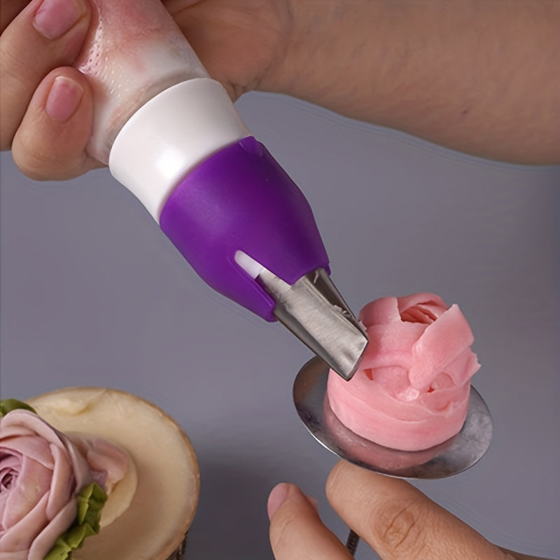 Kek bezash uchun 7 ta metall shprits bilan to'plam, krema va fondant dizaynlari uchun