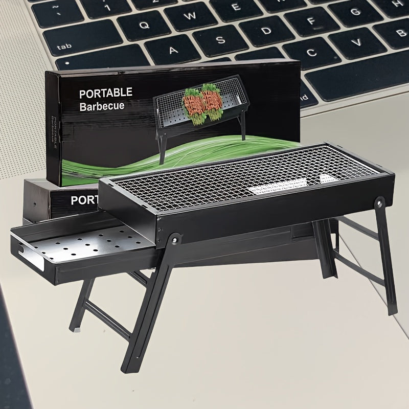 Foldable Iron Grill for Outdoor Gatherings Tailgating No Battery Needed Durable