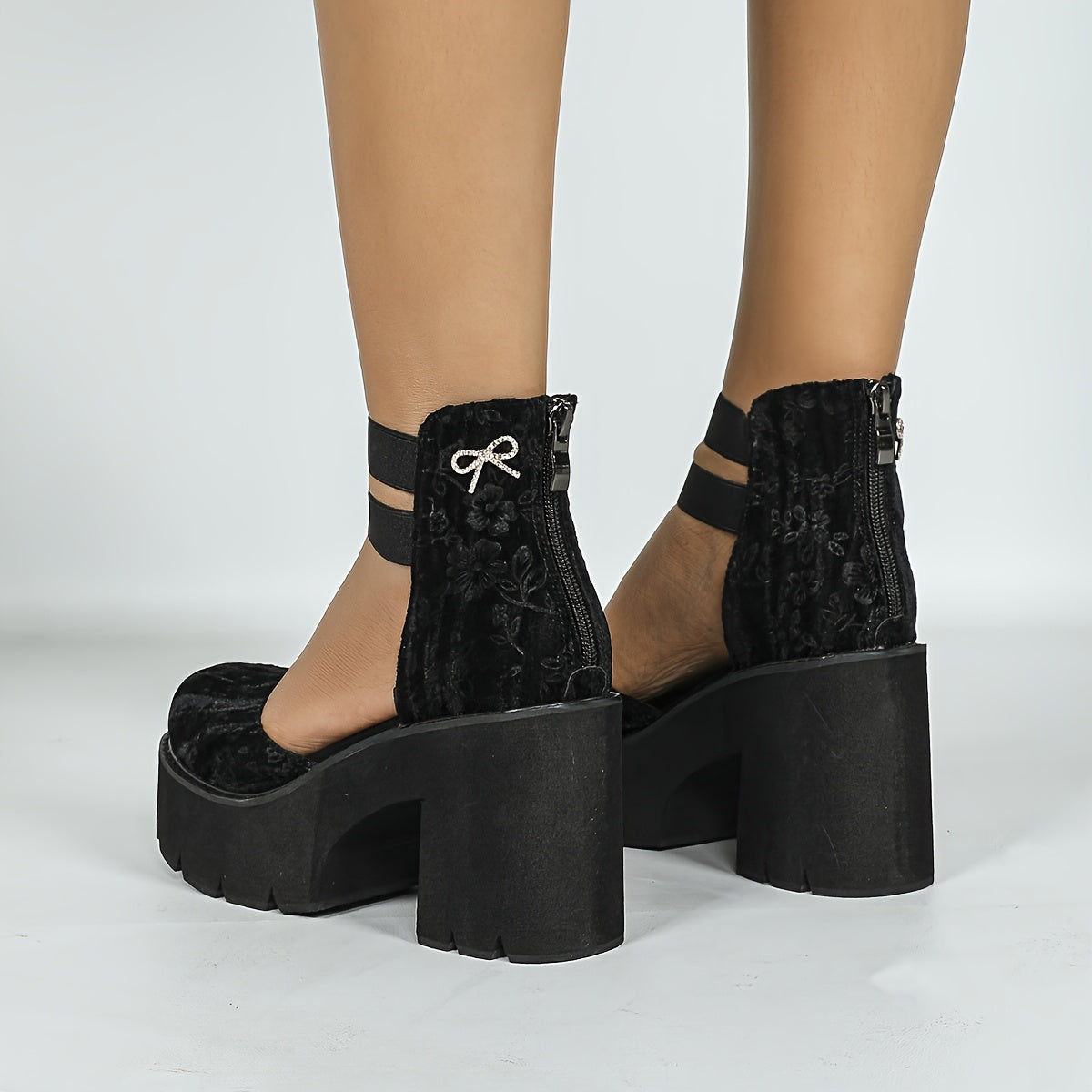 Women Nubuck Boot Back Zipper Elastic Bow Short Boots