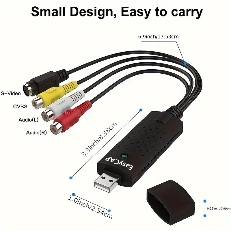 VHS to Digital Converter USB 2.0 Video Capture Card for Mac and PC