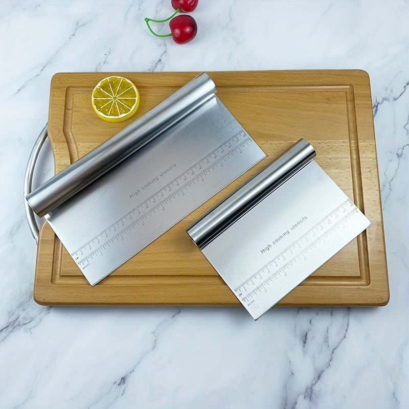 Stainless Steel Dough Scraper with Scale for Baking and Cooking Kitchen Tool
