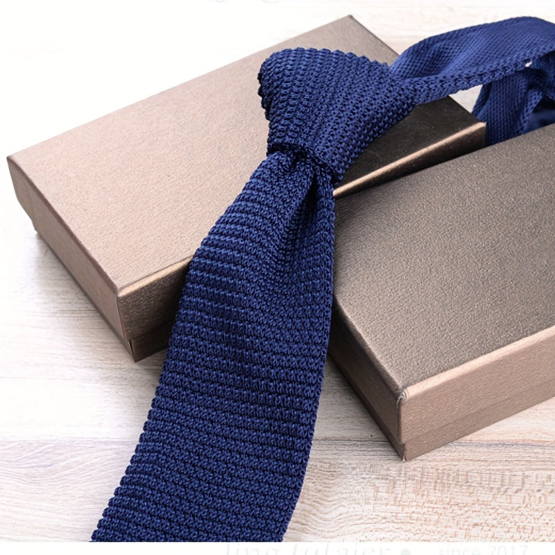 Men's Slim Knit Tie Casual Wear 6cm Wide Polyester British Style