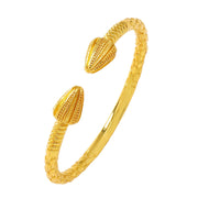 Women's Adjustable Copper Bracelet with Snake Scale Flower Design in Gold Plated