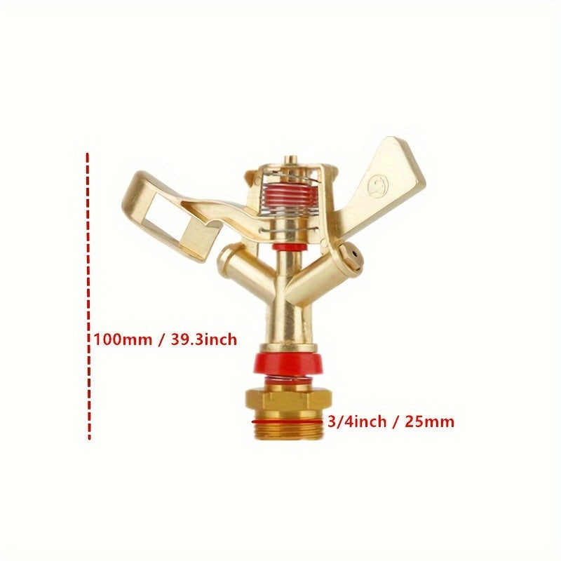 360° Zinc Alloy Lawn Sprinkler Dual Outlet Male Thread Garden Irrigation Watering Flowers