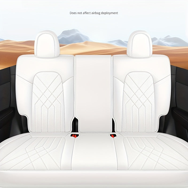 Luxury Nappa Leather Car Seat Covers Full Set for Tesla Model Y 2020-2024