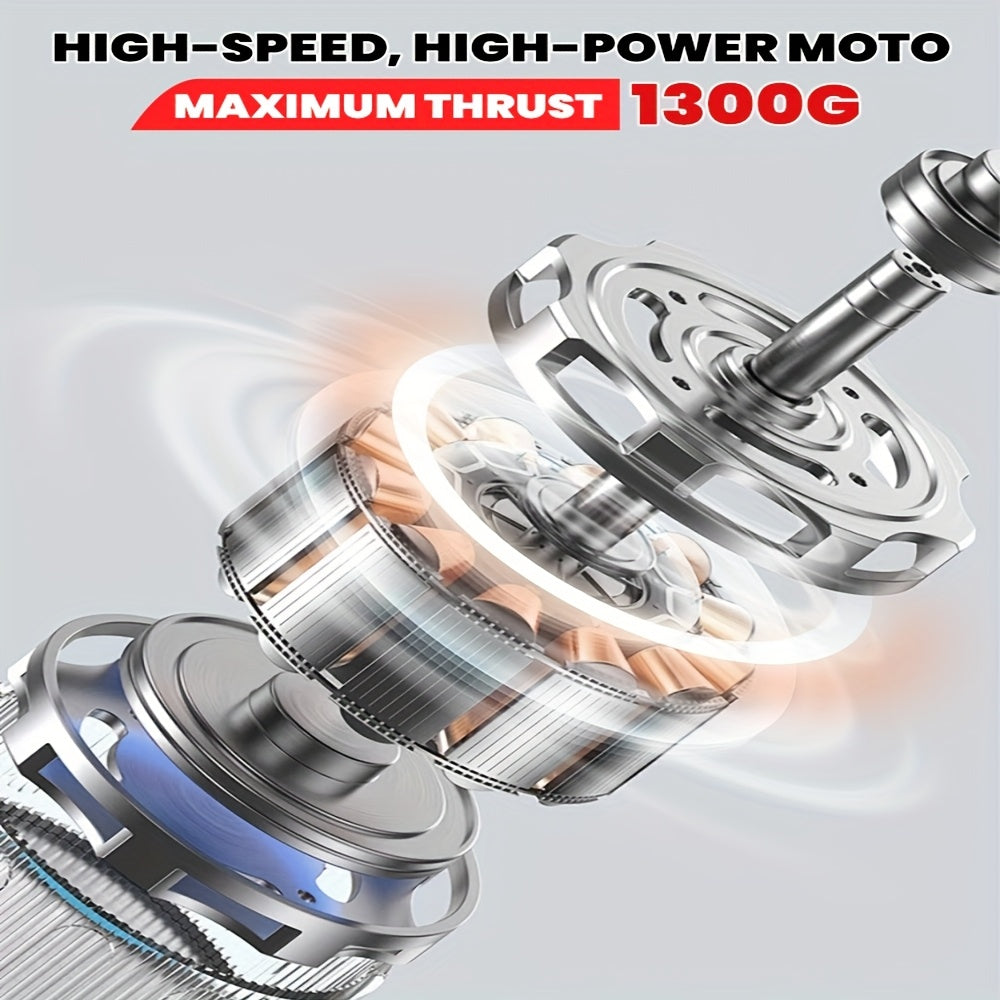 Soplador de aire portátil sin cable de 1300G, plástico ABS, alimentado por batería para tareas al aire libre