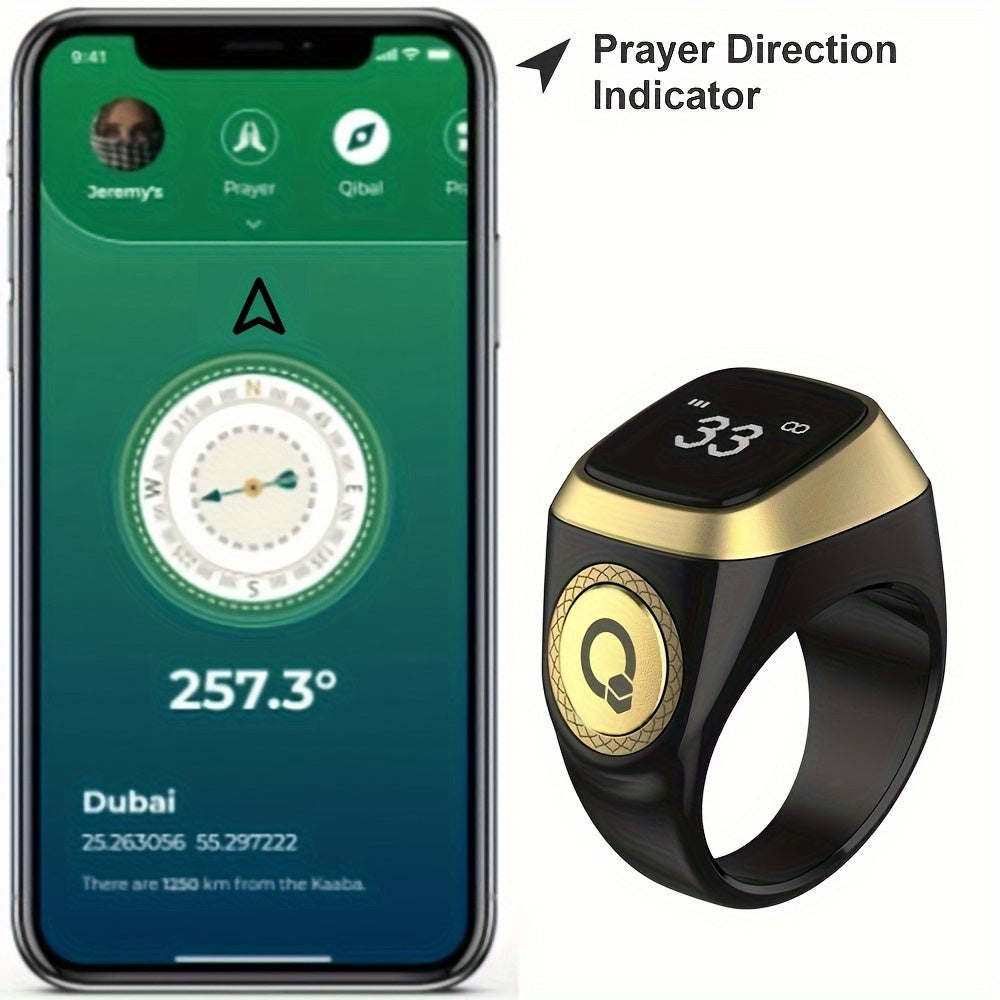 Prayer Smart Ring with Prayer Time Reminders and Direction Indicator