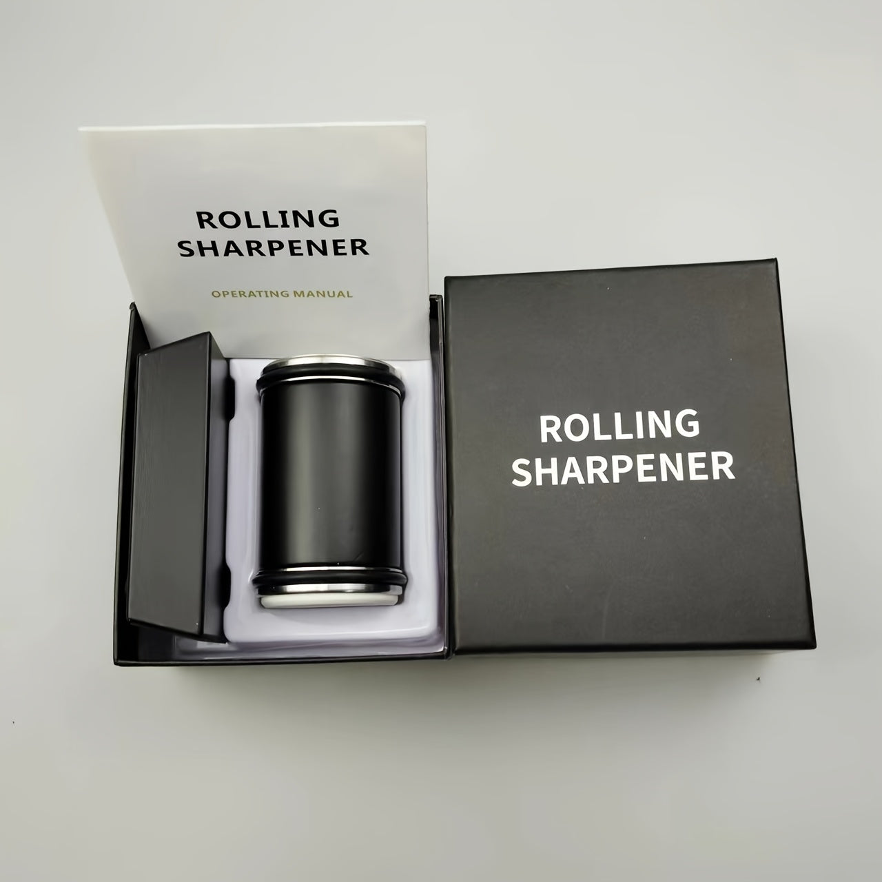 Knife Sharpener with Adjustable Angle Tungsten Steel and Aluminum Alloy Cylinder