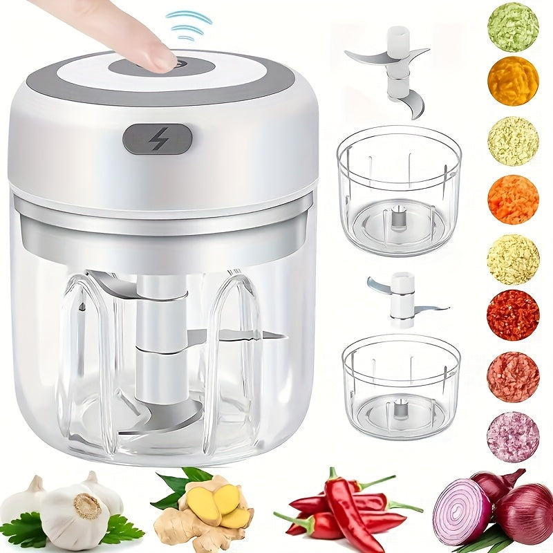 Portable cordless food processor USB charging 1200 RPM motor chopping grinding