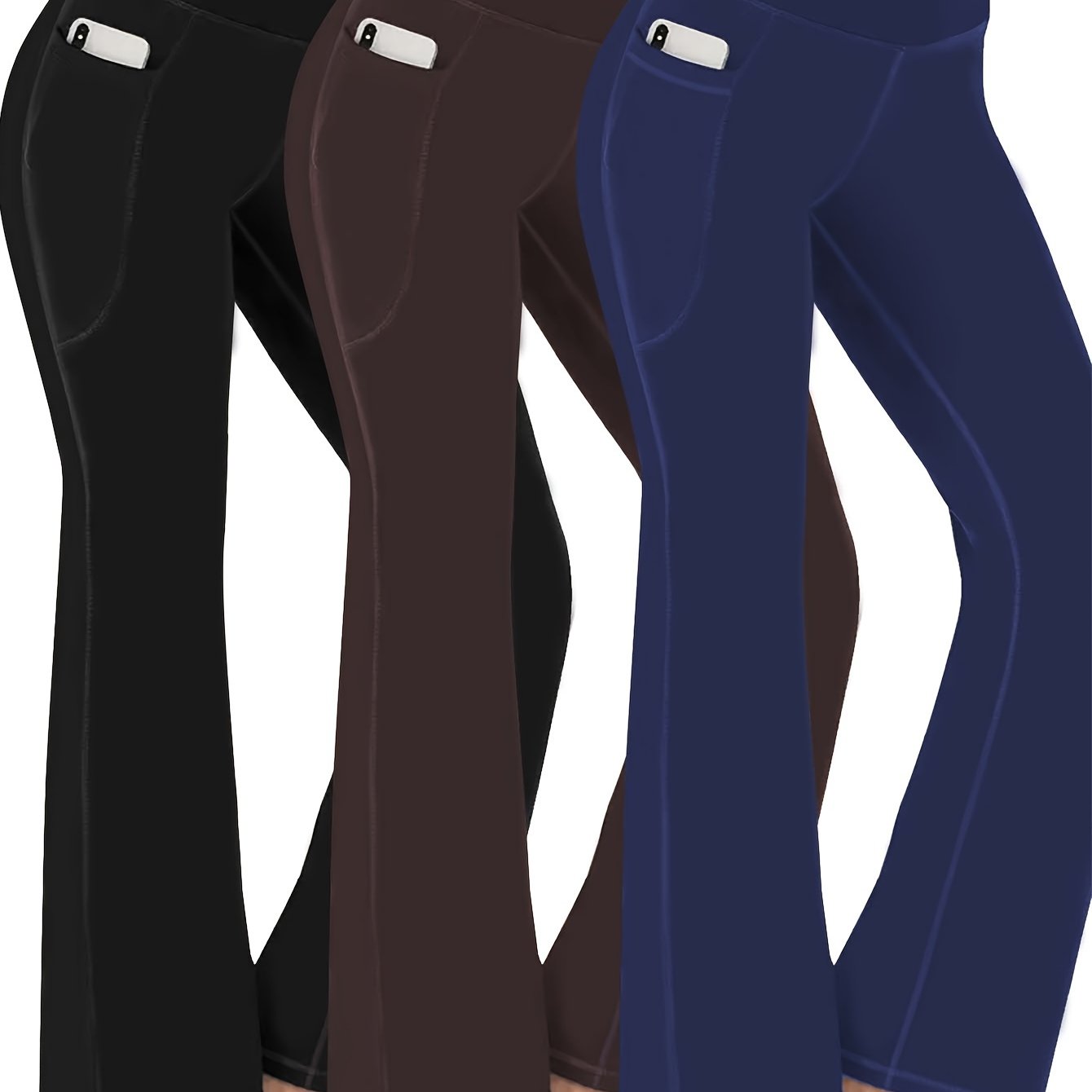 Ayollar uchun sport shimlar to'plami 3 ta paket, katta o'lcham, yuqori daraja, kengaytirilgan yengil oyoq yoga shimlari