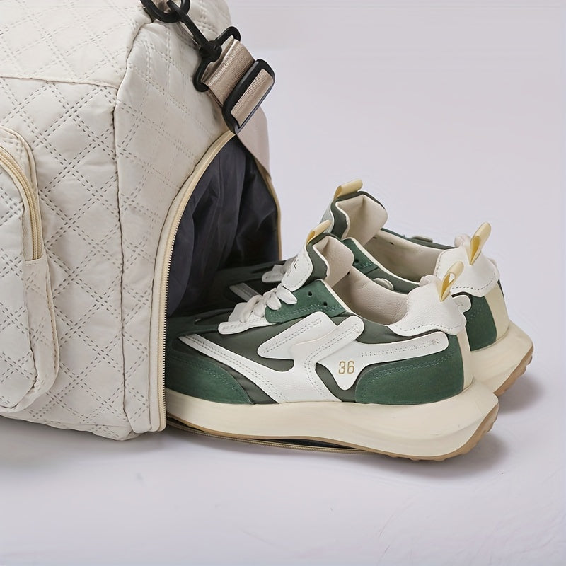 Durable Nylon Travel Duffle Bag for Overnight Trips in Gray Pink Purple Black