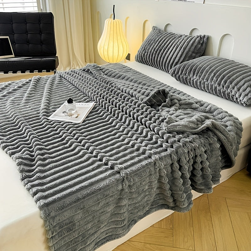 Faux Fur Throw Blanket 100x150cm Soft Warm Cozy for Sofa Bed Travel