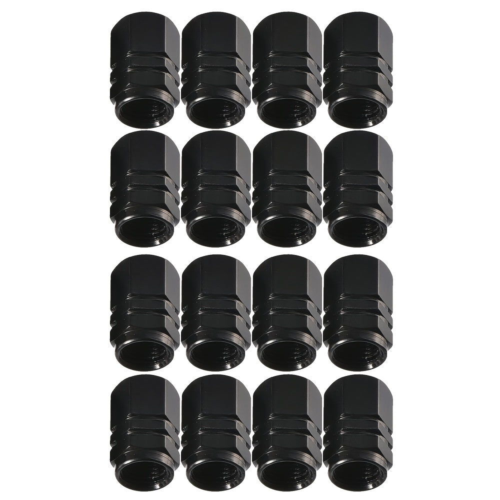 16pcs Aluminum Alloy Hexagon Tire Valve Caps Dustproof Wheel Stem Covers