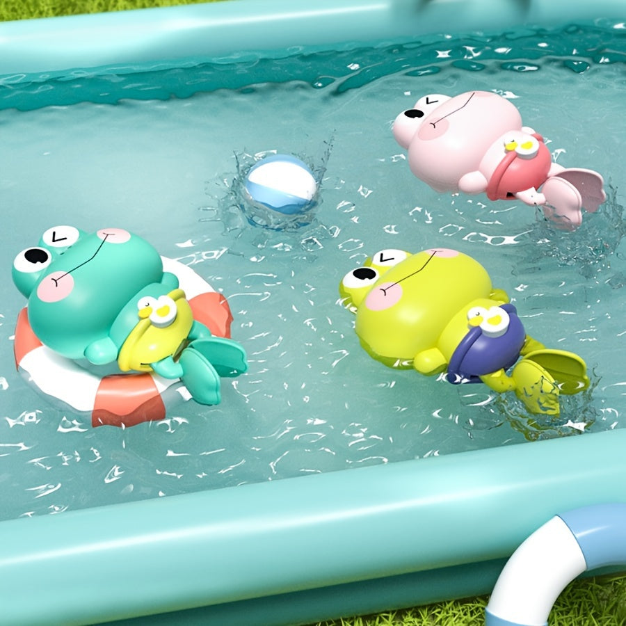 Cute Water-Squirting Frog Bath Toy 12.5cm Plastic Pool Shower Water Play