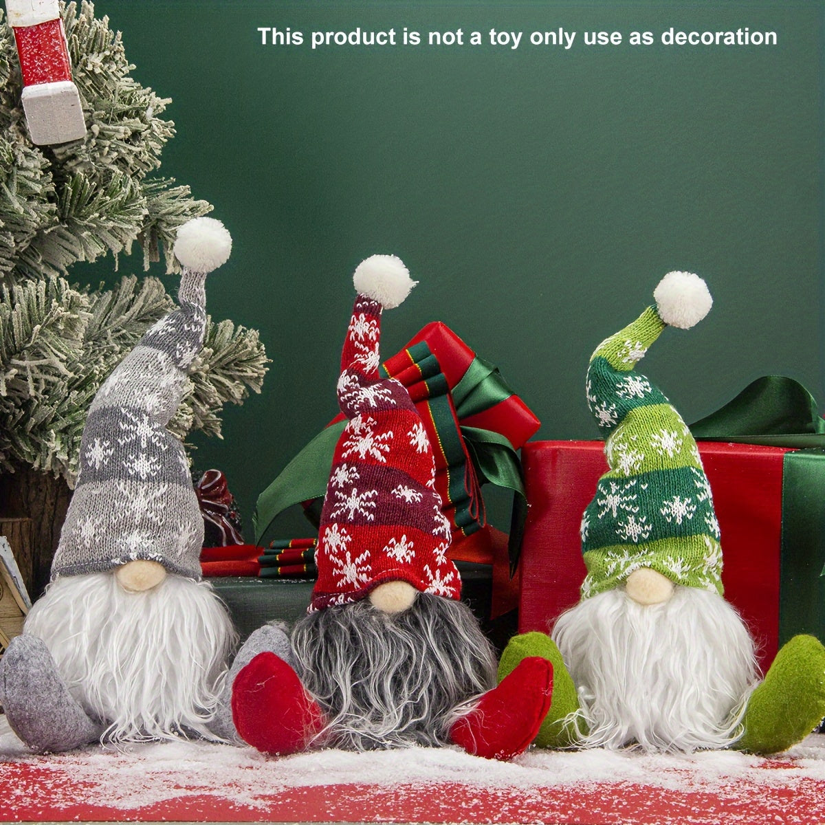 Christmas Scene Decoration with Old Man Snowflake Hat and Props
