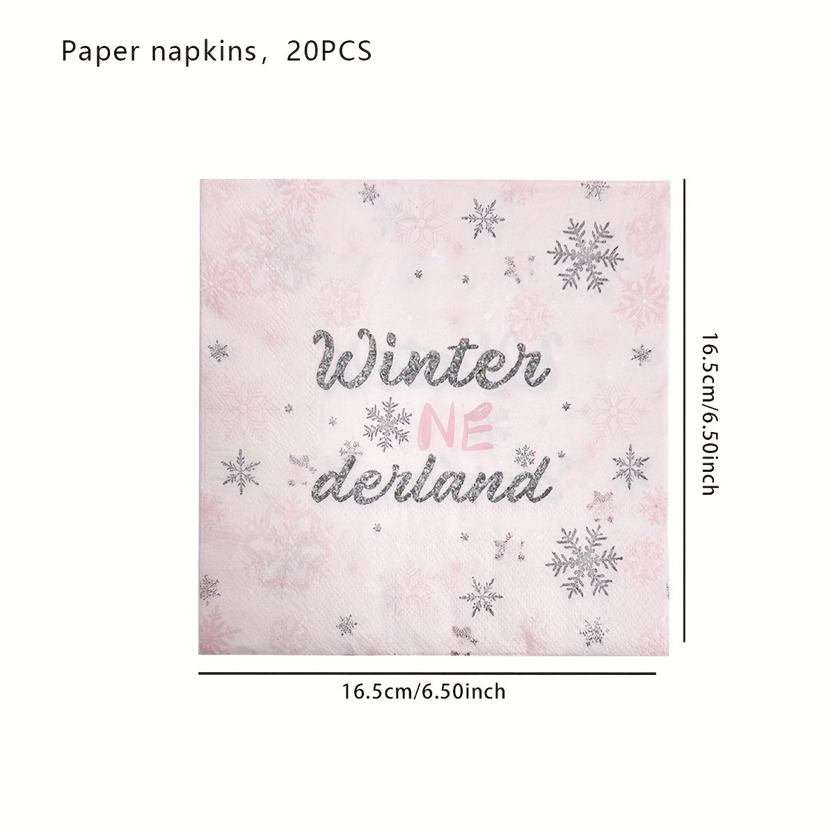 Winter Themed Disposable Paper Plates and Paper Towels Pink Snowflakes Birthday Party Supplies