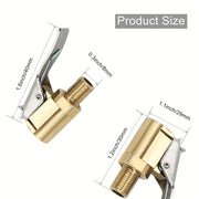 Brass Tire Air Chuck with Clip Adapter for Vehicle Inflator Pump