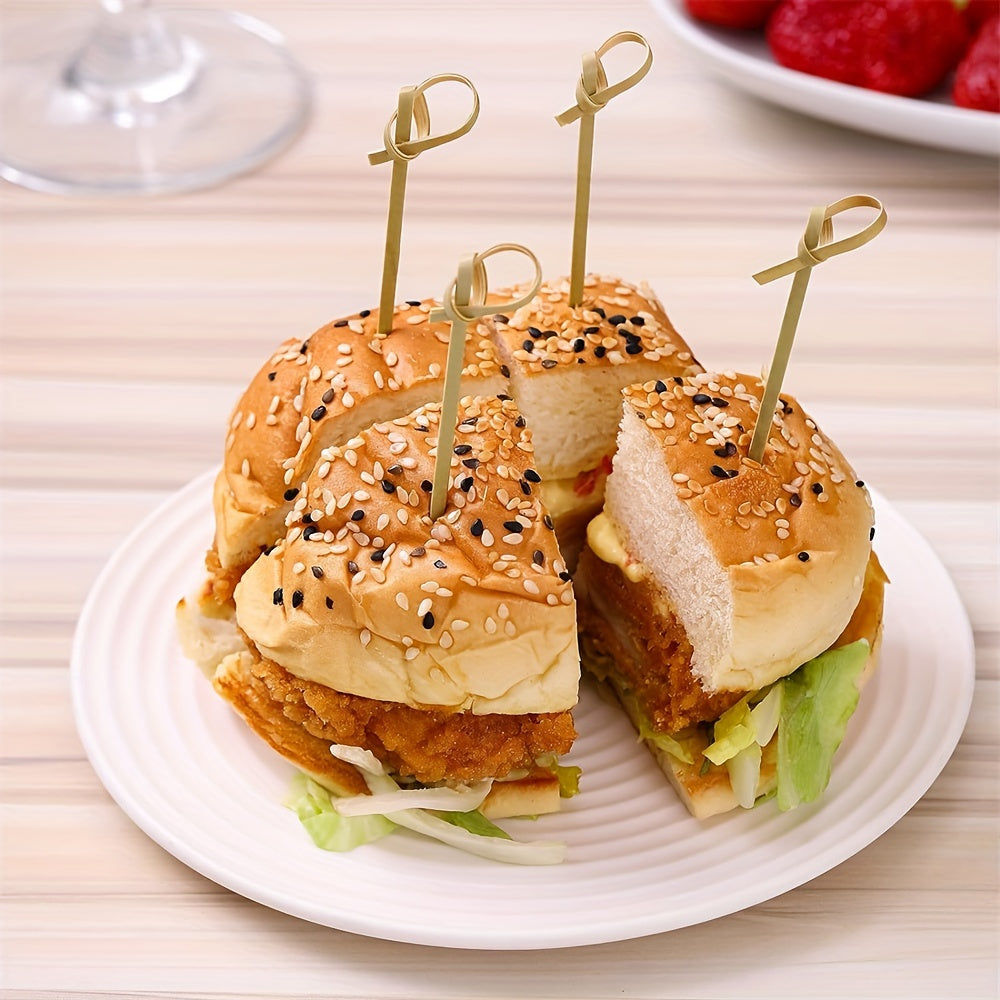 200 ta bambuk shishlari kokteyllar va apetitlar uchun, 200 ta paketda