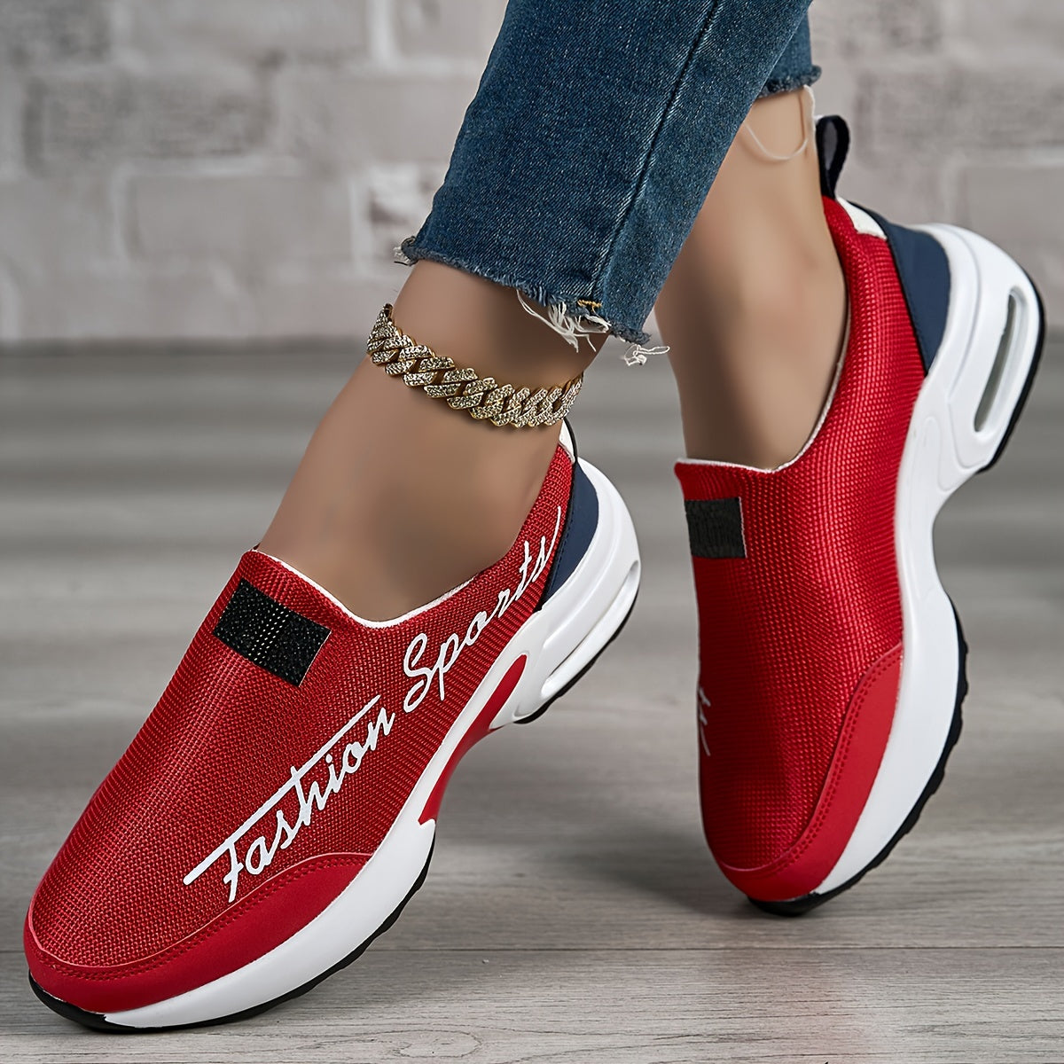 Women's Mesh Slip-On Low-Top Sneakers Breathable Casual Outdoor Shoes