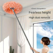 Extendable Ceiling Mop with Microfiber Rotating Head for Dust and Dirt Removal