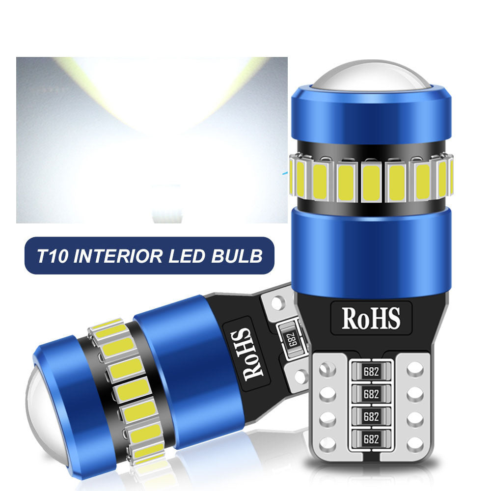 Набор из 2 светодиодных ламп T10 12V для автомобилей, внутреннего освещения и чтения
