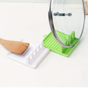 Kitchen Organizer Set 2 Pieces Spoon Utensil Holder with Lid Rack Drip Pad White Green