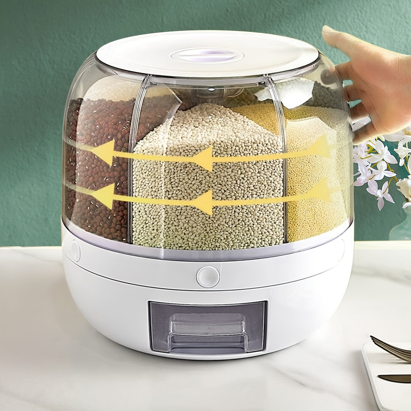 Large Capacity Airtight Rice Dispenser 20kg Food-Grade Plastic Moisture Insect Proof