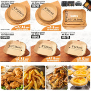 100 Pieces Non-Stick Parchment Paper Liners for Air Fryers Microwave Oven Baking