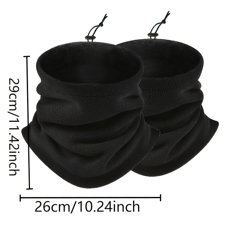 Men's Warm Neck Scarves Breathable Windproof Polyester Fleece Lining for Winter Outdoor Activities
