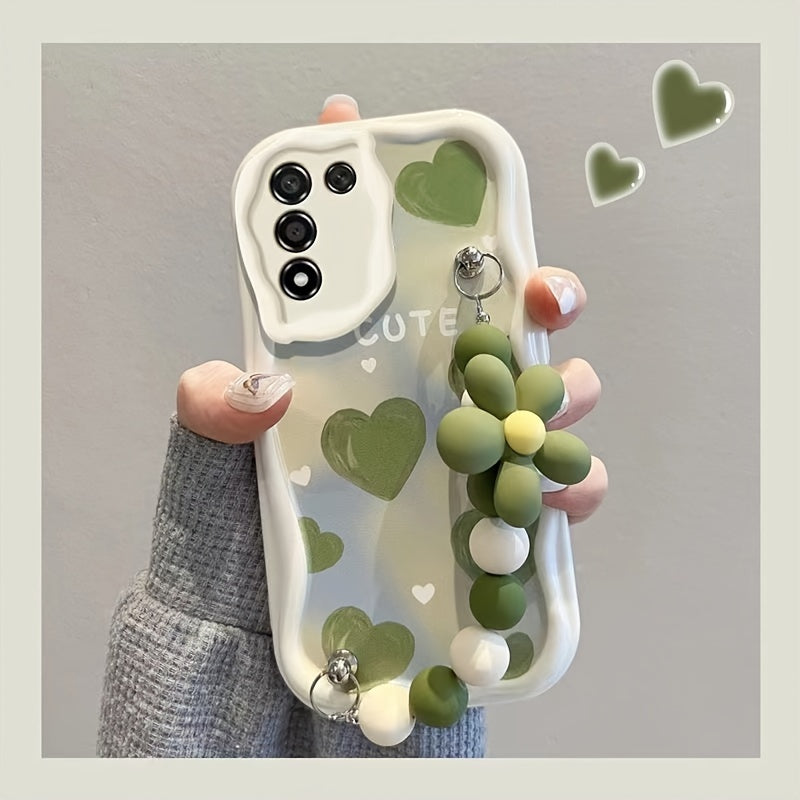 Чехол-брелок с сердечным цветком для телефона для Samsung Galaxy S24 Ultra S24 FE A16 A15 A52 A54 A13 S20 S22 S22 Ultra S25 A05S A56 A06, ударопрочный, противоударный, защитный