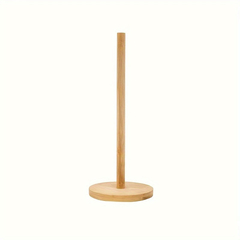 Bamboo Paper Towel Holder with Wooden Base Vertical Design for Kitchen Bathroom Bedroom