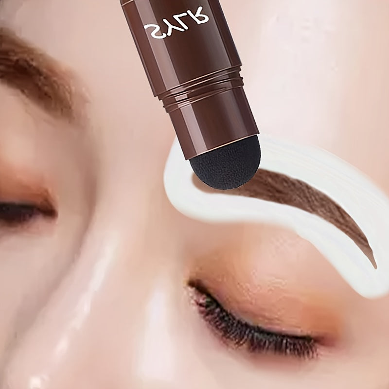 Set de sellos de cejas impermeables para mujer con 10 plantillas y cepillo